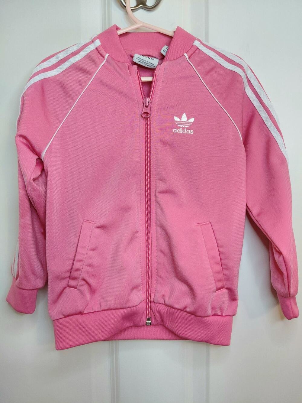 Adidas Originals Kids Adicolor SST Track Jacket Pink White Trefoil Full Zip